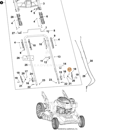 Echo part YH427000060 — IPL diagram snippet (6x zoom, amber highlight)