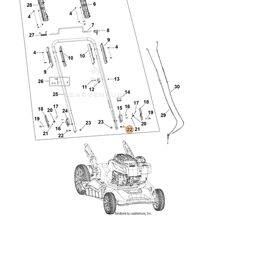 Echo part YH427000070 — IPL diagram snippet (6x zoom, amber highlight)