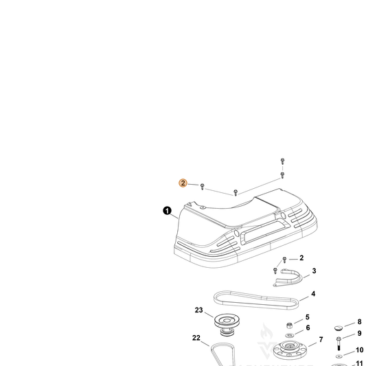 Echo part YH427000120 — IPL diagram snippet (6x zoom, amber highlight)