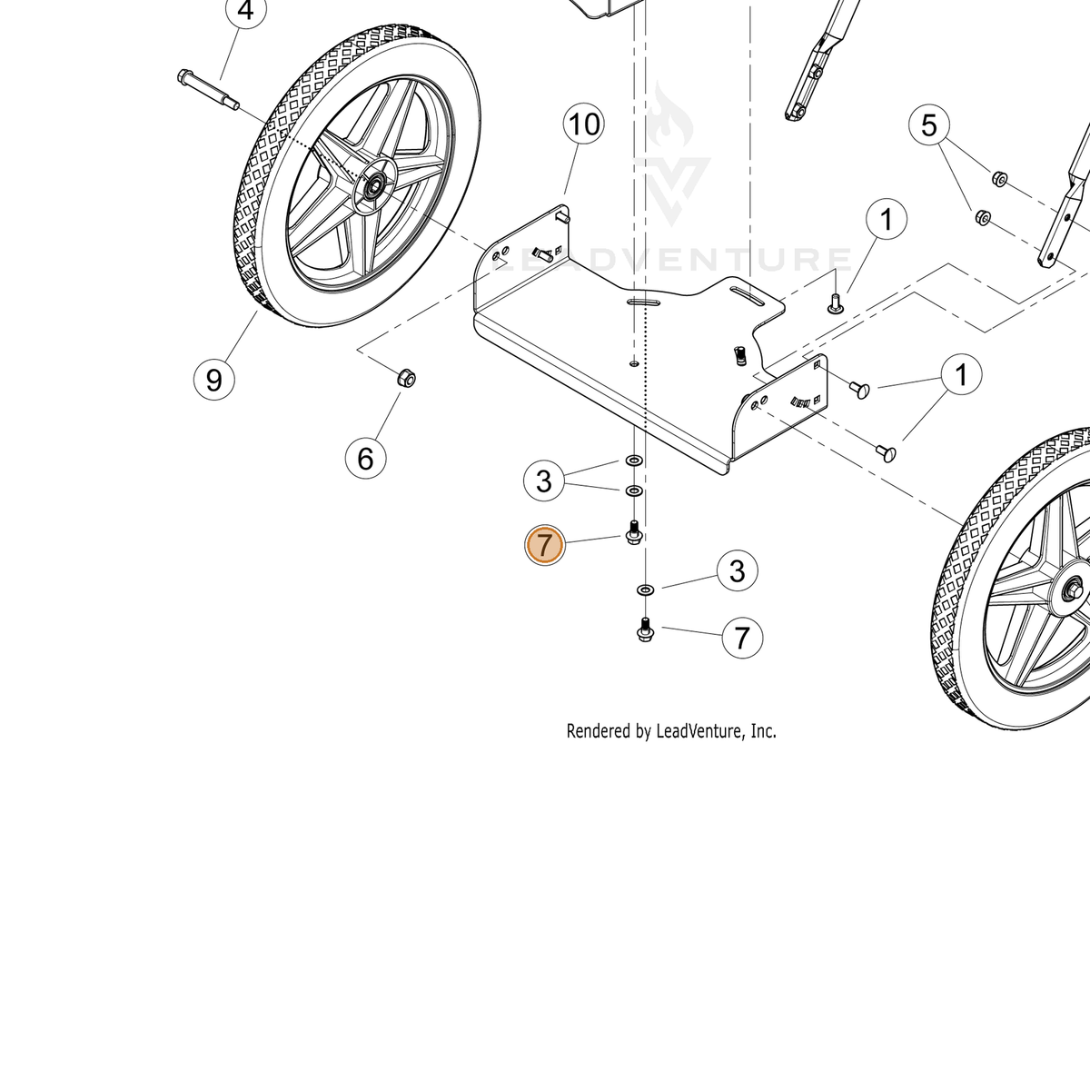 ECHO part YH434000150 — IPL diagram snippet (6x zoom, amber highlight)