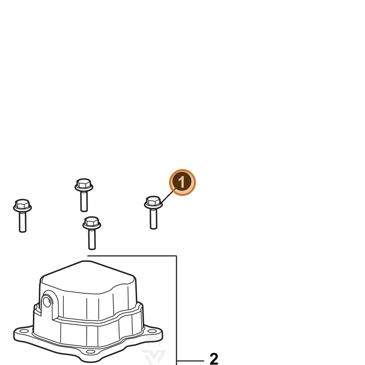 ECHO part YH435000020 — IPL diagram snippet (6x zoom, amber highlight)