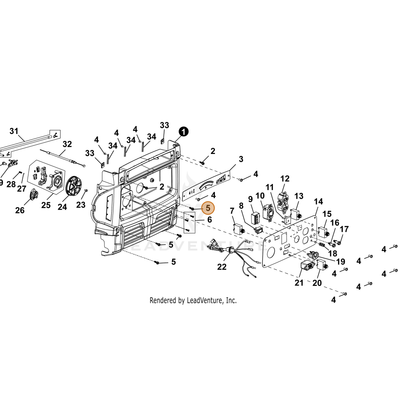 ECHO part YH435000060 — IPL diagram snippet (6x zoom, amber highlight)