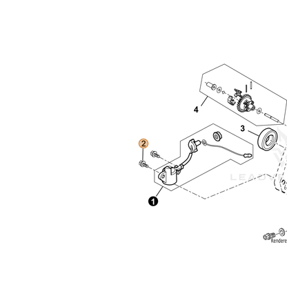 ECHO part YH435000070 — IPL diagram snippet (6x zoom, amber highlight)