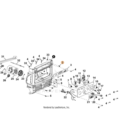 ECHO part YH435000080 — IPL diagram snippet (6x zoom, amber highlight)