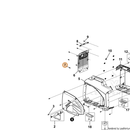 ECHO part YH435000090 — IPL diagram snippet (6x zoom, amber highlight)