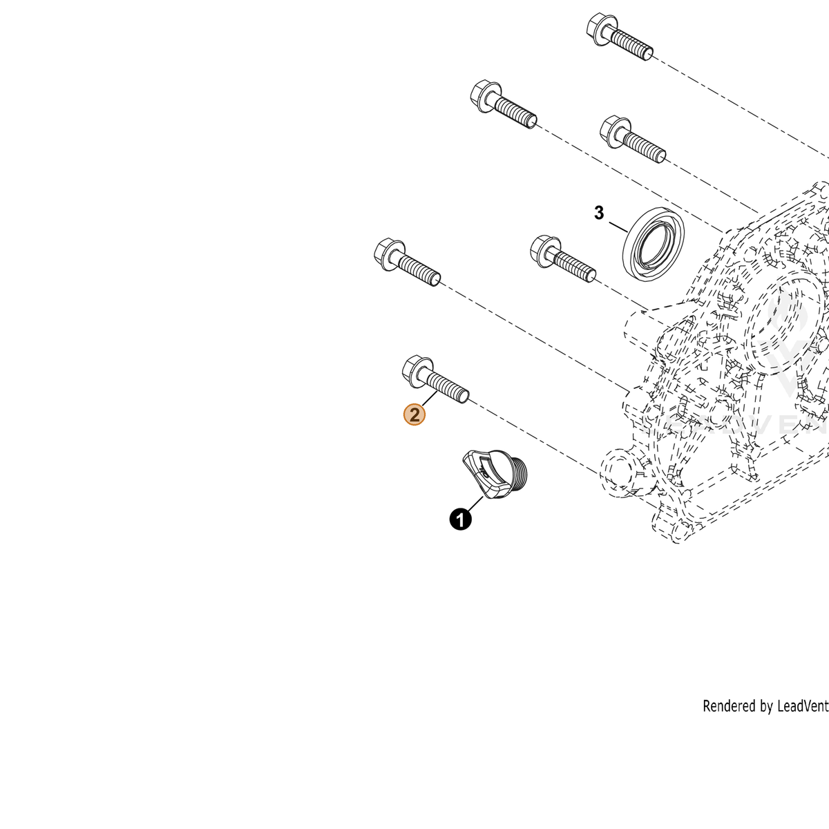 ECHO part YH435000130 — IPL diagram snippet (6x zoom, amber highlight)