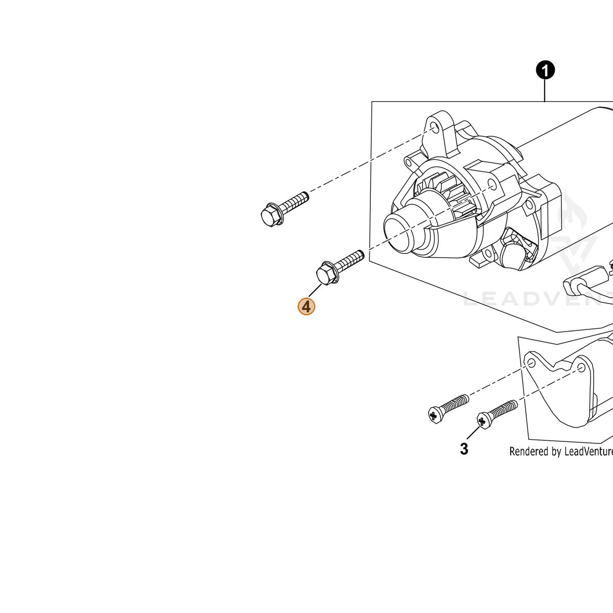 ECHO part YH435000160 — IPL diagram snippet (6x zoom, amber highlight)