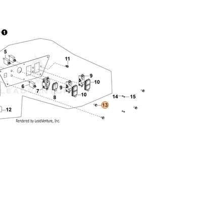 ECHO part YH435000220 — IPL diagram snippet (6x zoom, amber highlight)
