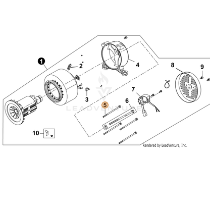 ECHO part YH435000240 — IPL diagram snippet (6x zoom, amber highlight)