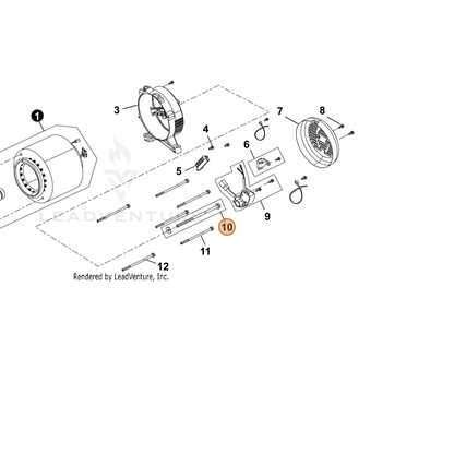 ECHO part YH435000320 — IPL diagram snippet (6x zoom, amber highlight)