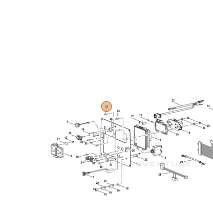 ECHO part YH435000390 — IPL diagram snippet (6x zoom, amber highlight)