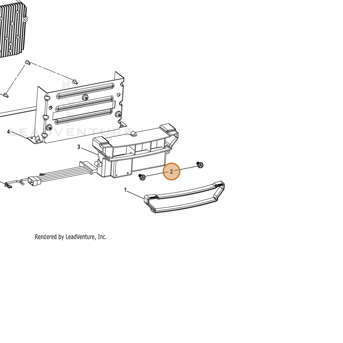 ECHO part YH435000400 — IPL diagram snippet (6x zoom, amber highlight)
