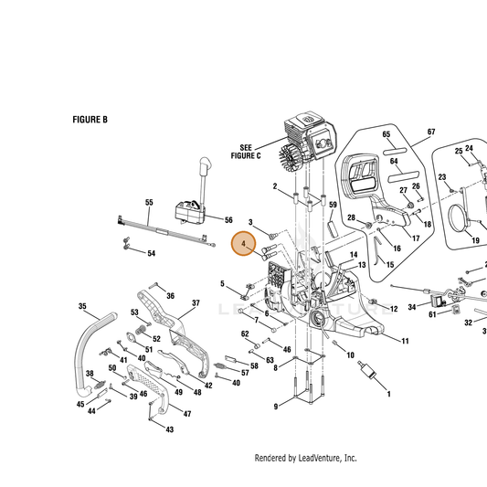 Echo part YH435000430 — IPL diagram snippet (6x zoom, amber highlight)