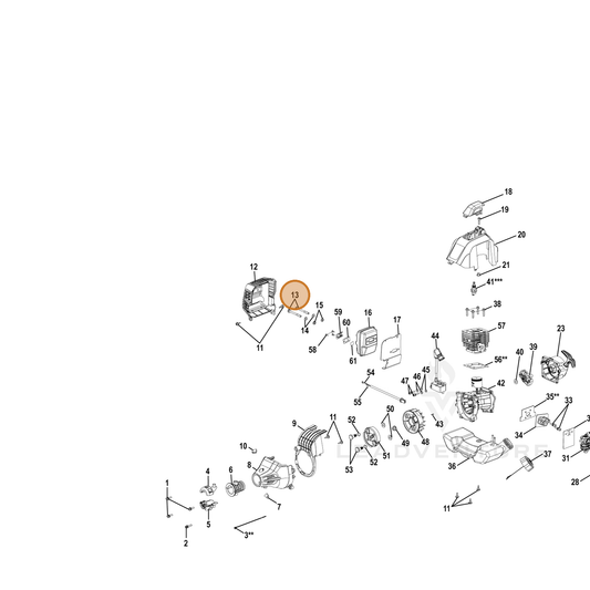 Echo part YH435000450 — IPL diagram snippet (6x zoom, amber highlight)