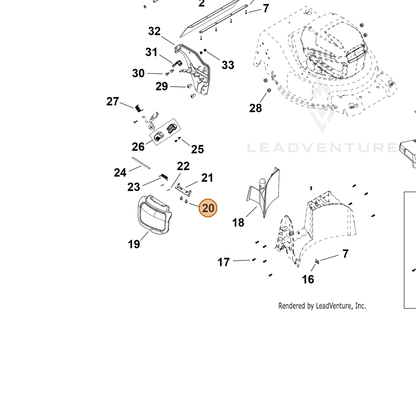 ECHO part YH435000490 — IPL diagram snippet (6x zoom, amber highlight)