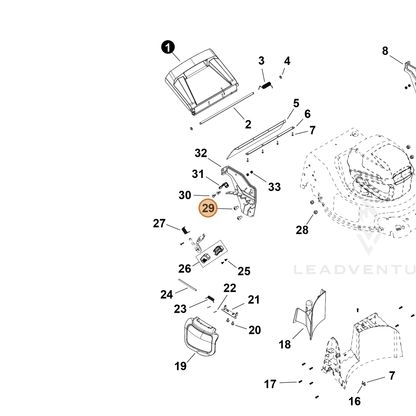 ECHO part YH435000760 — IPL diagram snippet (6x zoom, amber highlight)