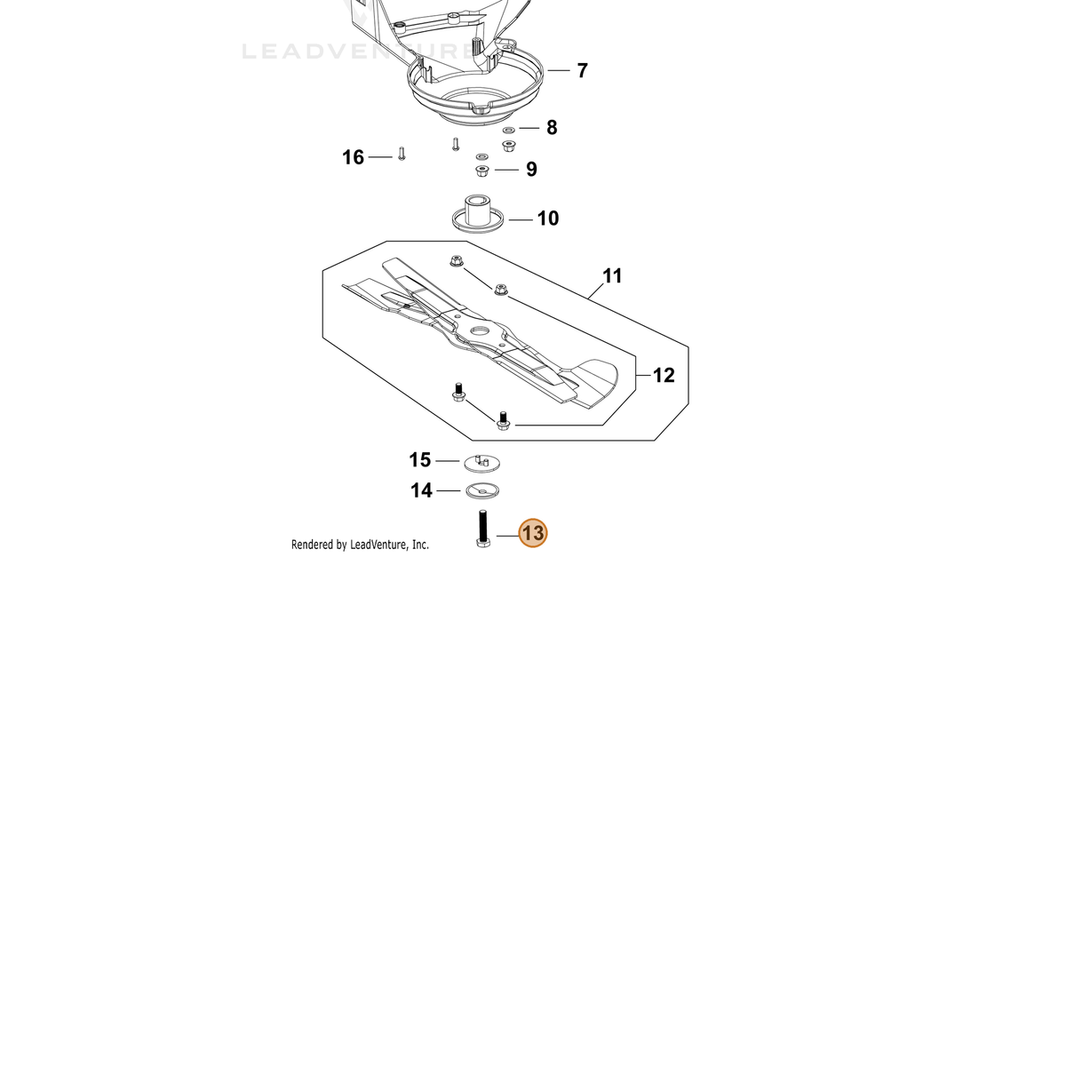Echo part YH435000800 — IPL diagram snippet (6x zoom, amber highlight)