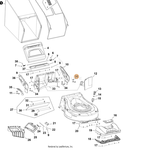 Echo part YH435000810 — IPL diagram snippet (6x zoom, amber highlight)