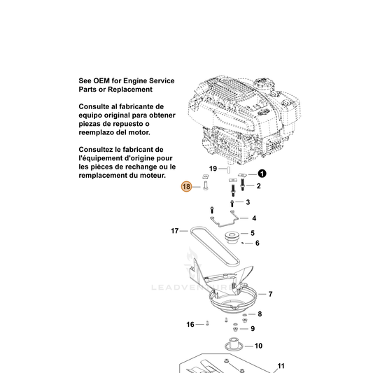 Echo part YH435000820 — IPL diagram snippet (6x zoom, amber highlight)