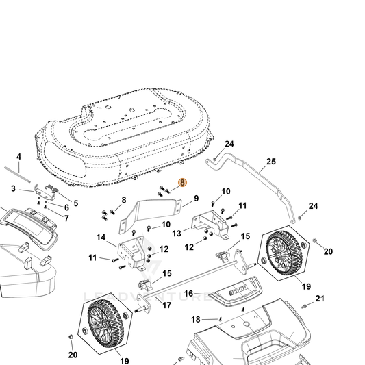 Echo part YH435000840 — IPL diagram snippet (6x zoom, amber highlight)