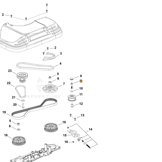Echo part YH435000870 — IPL diagram snippet (6x zoom, amber highlight)