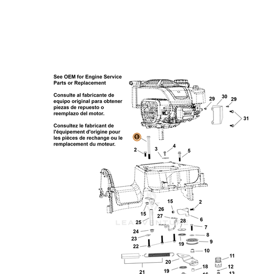 Echo part YH435000890 — IPL diagram snippet (6x zoom, amber highlight)