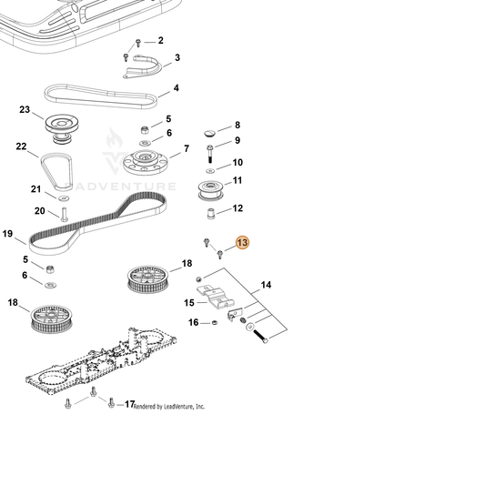 Echo part YH435000970 — IPL diagram snippet (6x zoom, amber highlight)