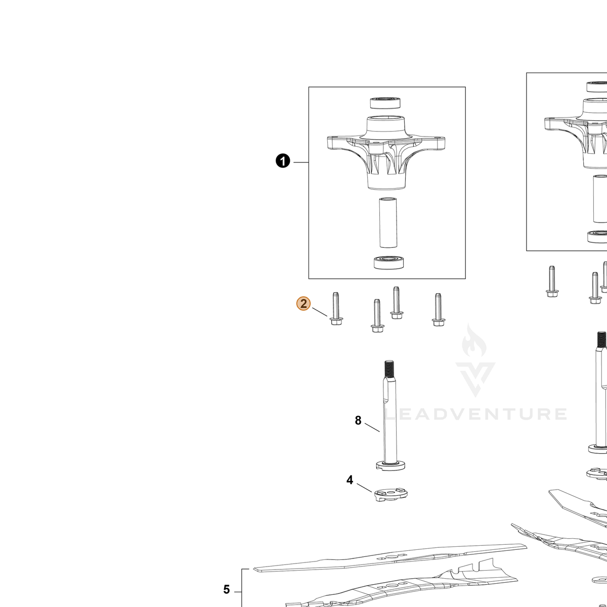 Echo part YH435000980 — IPL diagram snippet (6x zoom, amber highlight)
