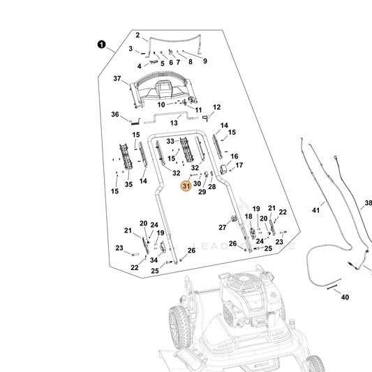 Echo part YH435001000 — IPL diagram snippet (6x zoom, amber highlight)