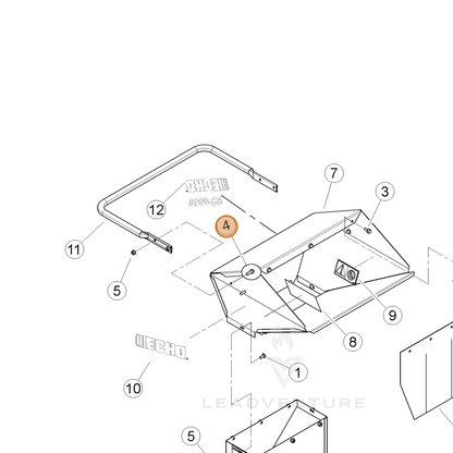ECHO part YH436000050 — IPL diagram snippet (6x zoom, amber highlight)