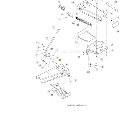 ECHO part YH436000090 — IPL diagram snippet (6x zoom, amber highlight)