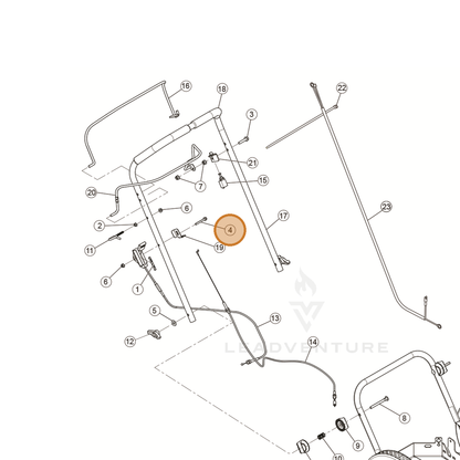 ECHO part YH436000110 — IPL diagram snippet (6x zoom, amber highlight)