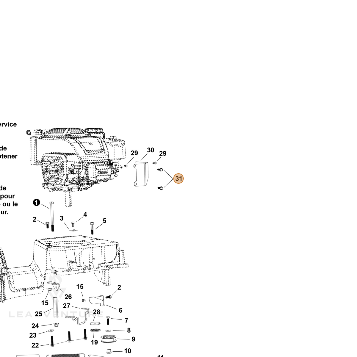 Echo part YH437000050 — IPL diagram snippet (6x zoom, amber highlight)