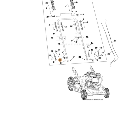 Echo part YH448000010 — IPL diagram snippet (6x zoom, amber highlight)
