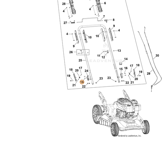 Echo part YH448000010 — IPL diagram snippet (6x zoom, amber highlight)