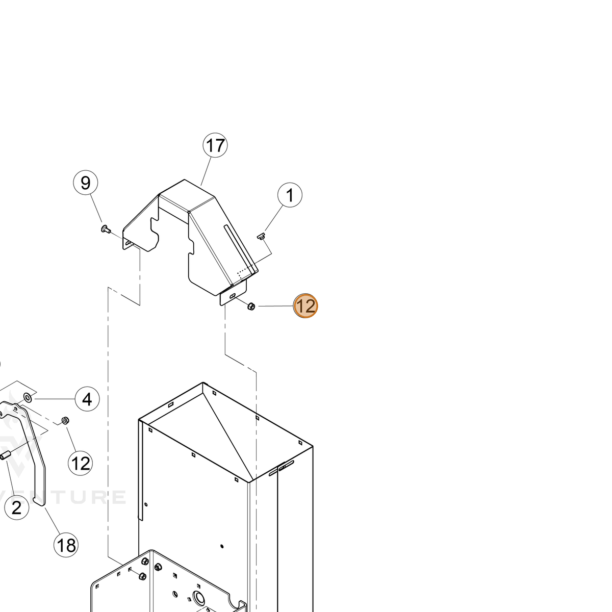 ECHO part YH449000040 — IPL diagram snippet (6x zoom, amber highlight)
