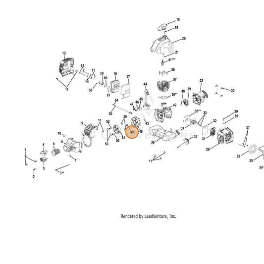 Echo part YH450000010 — IPL diagram snippet (6x zoom, amber highlight)