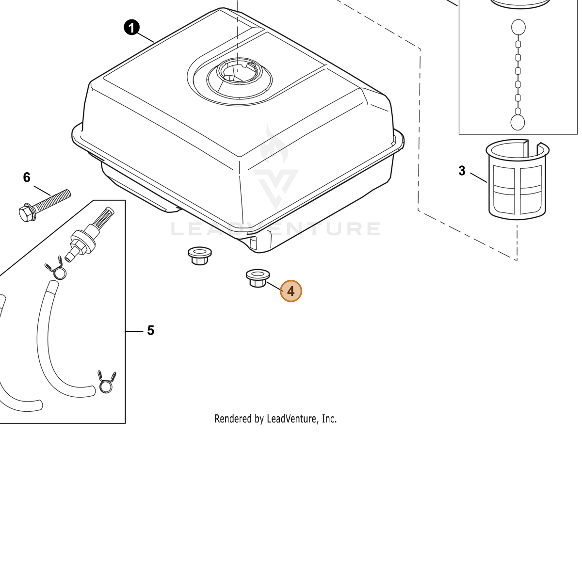 ECHO part YH450000070 — IPL diagram snippet (6x zoom, amber highlight)