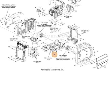 ECHO part YH450000170 — IPL diagram snippet (6x zoom, amber highlight)