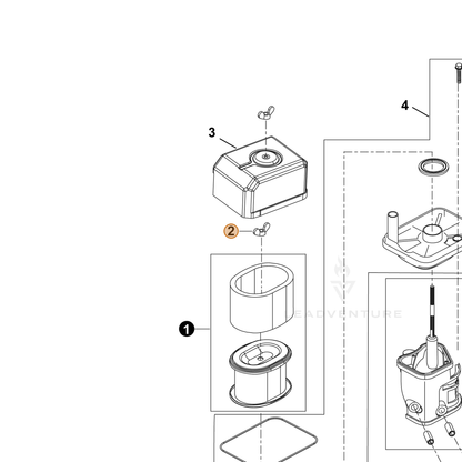 ECHO part YH450000180 — IPL diagram snippet (6x zoom, amber highlight)