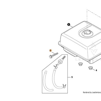 ECHO part YH450000190 — IPL diagram snippet (6x zoom, amber highlight)