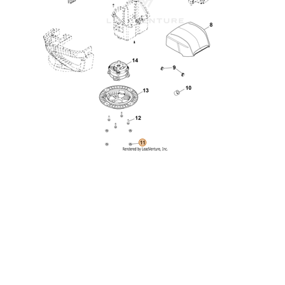 ECHO part YH450000210 — IPL diagram snippet (6x zoom, amber highlight)