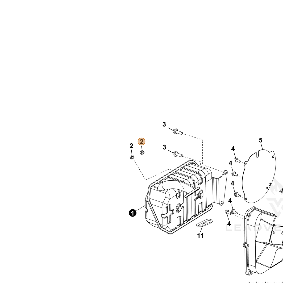 ECHO part YH450000220 — IPL diagram snippet (6x zoom, amber highlight)
