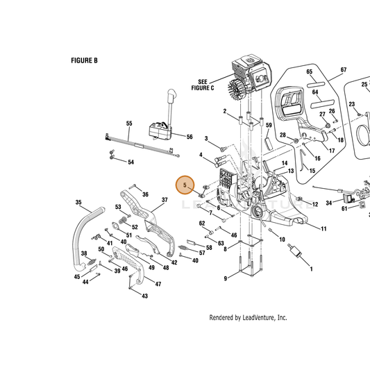 Echo part YH450000280 — IPL diagram snippet (6x zoom, amber highlight)