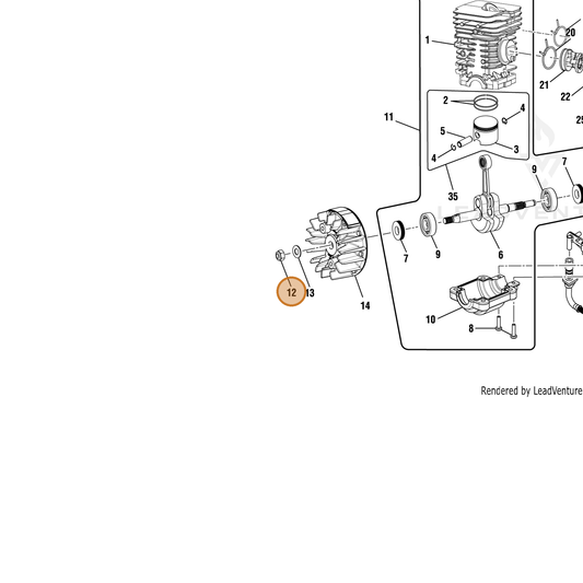 Echo part YH450000360 — IPL diagram snippet (6x zoom, amber highlight)
