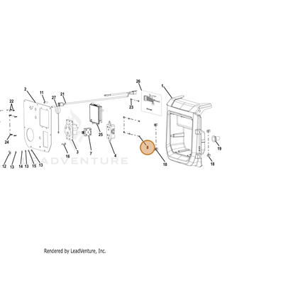ECHO part YH450000410 — IPL diagram snippet (6x zoom, amber highlight)