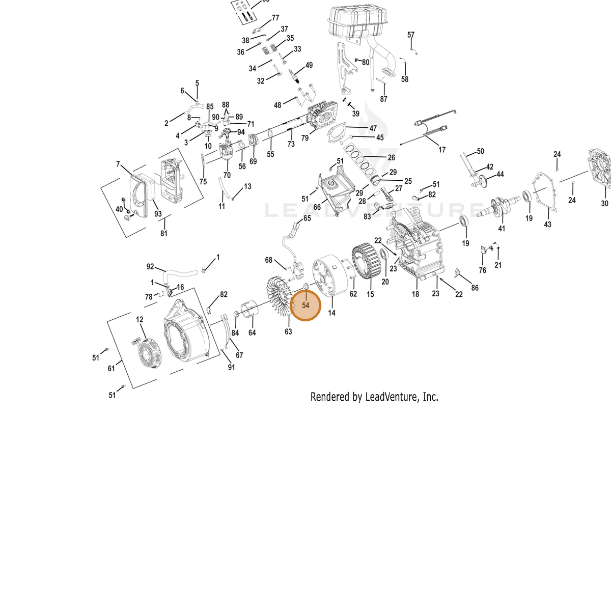 ECHO part YH450000430 — IPL diagram snippet (6x zoom, amber highlight)