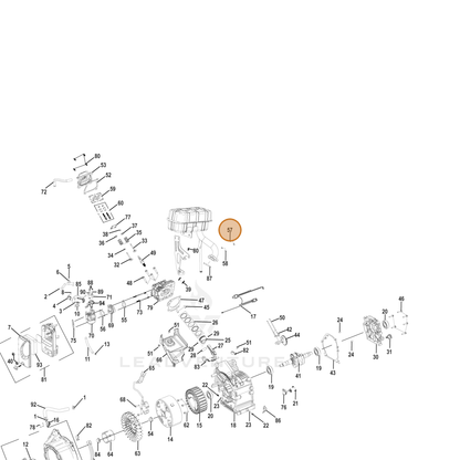 ECHO part YH450000440 — IPL diagram snippet (6x zoom, amber highlight)