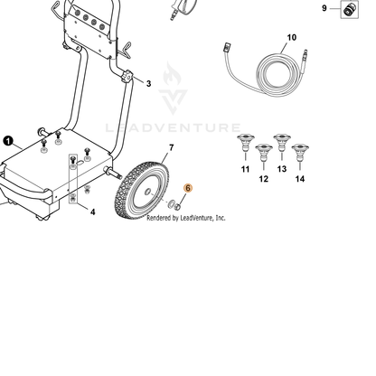 ECHO part YH450000480 — IPL diagram snippet (6x zoom, amber highlight)