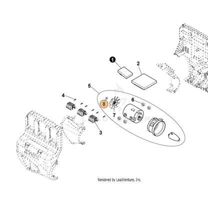 ECHO part YH450000540 — IPL diagram snippet (6x zoom, amber highlight)
